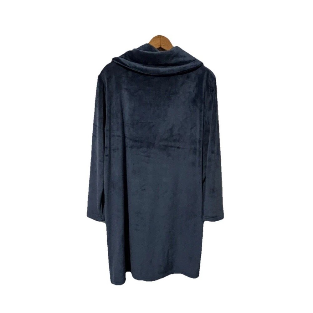 Softies Paddi Murphy Snuggle Lounger  L/XL Blue Cowl Neck Soft Plush Velour EUC - Picture 2 of 4